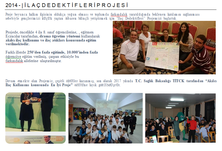 İlaç Dedektifleri projesi eğitim ve ödül fotoğrafları